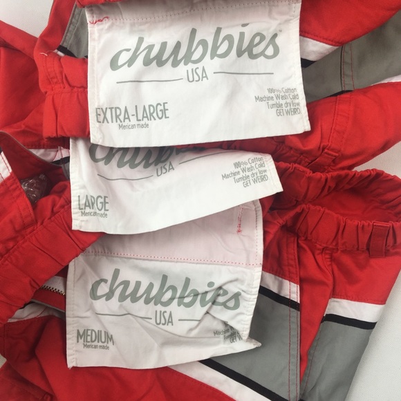 Chubbies Mens Red Stripe Shorts Medium Large - Picture 4 of 7